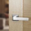 STATUS Montana Door Handle Pack (Latch Set - 2.5" CE Latch, 4" Fire Rated Hinges x3) - Satin Chrome