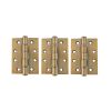 Atlantic Ball Bearing Hinges Grade 13 Fire Rated 4" x 3" x 3mm set of 3 - Antique Brass