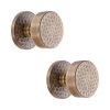 Hammered Knurlmond Mortice Door Knob Antique Brass