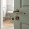 Complete Gio Door Handle Pack - Heavy Duty Tubular Bathroom (Standard Thumb Turn) - Antique Brass - 64mm / 3-inch Hinges - JE-E30B3-AB
