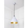 Hammered Brass Brindley Pendant in Birch