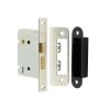 Jedo Kontrax 2 Lever Sashlocks with Square Forend & Radiused Strike Plate 76mm Nickel Plate - By Frelan Hardware - JL480NP