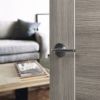 Eco Surf Door Handle Pack (Latch Set - 2.5" CE Latch, 4" Fire Rated Hinges x3) - Polished Chrome