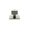 Millhouse Brass Eiffel Knurled Square Cabinet Knob Handle on Backplate - Satin Nickel