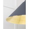 Hammered Brass Hockley Pendant in Slate