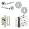 Complete Midtown Door Handle Pack - Sashlock - Polished Chrome - 65mm / 4-inch Hinges - JE-G7A8-PC