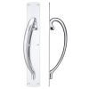 Zoo Hardware Cast brass pull handle with backplate - 457mm - left hand - Chrome