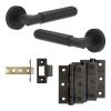 Complete Bloom Door Handle Pack - Internal Doors - Matt Black - 64mm / 3-inch Hinges - JE-B2B-MB