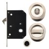 Zoo Hardware Sliding Door Lock Set - Suitable for 35-45mm Thick Doors - Satin Nickel