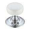Zoo Hardware Porcelain Mortice Knob - Plain White / Polished Chrome