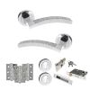 Senza Pari Crystal Door Handle Pack (Euro Lock Set - 2.5" CE Sashlock, 3" Fire Rated Hinges x3) - Polished Chrome