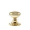 Old English Harrogate Solid Brass Mushroom Mortice Knob on Concealed Fix Rose - Raw Brass