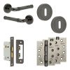 Complete Midtown Door Handle Pack - Sashlock - Black Nickel - 65mm / 4-inch Hinges - JE-G7A8-BN