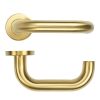 Zoo Hardware 22mm Tubular Return to Door Lever on Round Rose 52mm x 8mm Push-on Rose - BS EN 1906 Grade 3 - Grade 201 - PVDSB