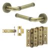 Complete Midtown Door Handle Pack - Internal Doors - Antique Brass - By Frelan Hardware - JE-G3B-AB