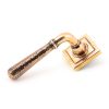 Polished Bronze Hammered Newbury Lever on Rose Set (Square) - Unsprung