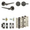 Complete Gio Door Handle Pack - Heavy Duty Tubular Bathroom (Plain Thumb Turn) - Black Nickel - 64mm / 3-inch Hinges - JE-E30B2-BN