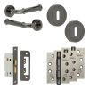 Complete Classic Door Handle Pack - Sashlock - Black Nickel - 65mm / 4-inch Hinges - JE-A7A8-BN