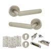 STATUS Carolina Door Handle Pack (Euro Lock Set - 3" CE Sashlock, 4" Fire Rated Hinges x3) - Satin Nickel