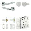 Complete Midtown Door Handle Pack - Heavy Duty Tubular Bathroom (Knurled Thumb Turn) - Polished Chrome - 64mm / 4-inch Hinges - JE-G30A1-PC