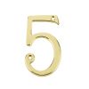Jedo 75mm Screw Fix Numerals Polished Brass No. 5 - By Frelan Hardware - JN-5