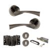 STATUS Colorado Door Handle Pack (3 Lever Lock Set - 3" CE Sashlock, 4" Fire Rated Hinges x3) - Black Nickel