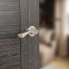 STATUS Colorado Lever Door Handle on Round Rose - Satin Nickel (Pair)