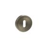 STATUS Key Escutcheons on Round Rose - Antique Brass (Pair)