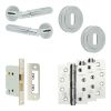 Complete Bloom Door Handle Pack - Sashlock - Polished Chrome - 76mm / 4-inch Hinges - JE-B8A8-PC
