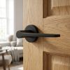 Complete Gio Door Handle Pack - Heavy Duty Latch - Matt Black - 76mm / 4-inch Hinges - JE-E21A-MB