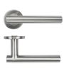 Zoo Hardware 19mm Straight T-Bar Lever on Round Rose 53mm x 6mm Push-on Rose - BS EN 1906 Grade 3 - Grade 201 - SS