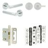 Complete Venice Door Handle Pack - Bathroom Lock (Plain Thumb Turn) - Polished Chrome - 76mm / 3-inch Hinges - JE-F6B2-PC