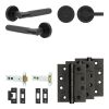 Complete Bari Door Handle Pack - Heavy Duty Tubular Bathroom (Knurled Thumb Turn) - Matt Black - 102mm / 4-inch Hinges - JE-D32A1-MB