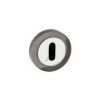 STATUS Key Escutcheons on Round Rose - Black Nickel/Polished Chrome (Pair)