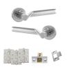 STATUS Hawaii Door Handle Pack (Latch Set - 3" CE Latch, 4" Fire Rated Hinges x3) - Satin Chrome/Polished Chrome