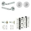 Complete Midtown Door Handle Pack - Heavy Duty Tubular Bathroom (Standard Thumb Turn) - Polished Chrome - 102mm / 3-inch Hinges - JE-G32B3-PC
