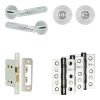 Complete Bloom Door Handle Pack - Bathroom Lock (Standard Thumb Turn) - Polished Chrome - 65mm / 3-inch Hinges - JE-B5B3-PC