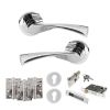 STATUS Colorado Door Handle Pack (Euro Lock Set - 2.5" CE Sashlock, 4" Fire Rated Hinges x3) - Polished Chrome
