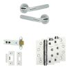 Complete Bari Door Handle Pack - Heavy Duty Latch - Polished Chrome - 102mm / 4-inch Hinges - JE-D22A-PC