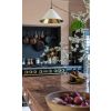 Hammered Brass Hockley Pendant in Flock