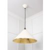 Hammered Brass Hockley Pendant in Teasel