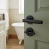 Complete Hex Door Handle Pack - Heavy Duty Tubular Bathroom (Plain Thumb Turn) - Matt Black - 102mm / 4-inch Hinges - JE-C32A2-MB