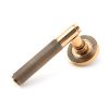 Polished Bronze Brompton Lever on Rose Set (Beehive) - Unsprung