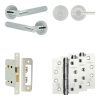 Complete Bari Door Handle Pack - Bathroom Lock (Plain Thumb Turn) - Polished Chrome - 65mm / 4-inch Hinges - JE-D5A2-PC