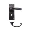 Zoo Hardware Traditional Lever on Lock Backplate - 6" - Black