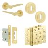 Complete Gio Door Handle Pack - Sashlock - Satin Brass - 76mm / 4-inch Hinges - JE-E8A8-SB