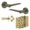 Complete Gio Door Handle Pack - Internal Doors - Antique Brass - By Frelan Hardware - JE-E3A-AB