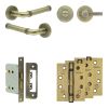 Complete Midtown Door Handle Pack - Bathroom - Antique Brass - By Frelan Hardware - JE-G6A1-AB