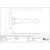 Pewter 6" Arrow Head T Hinge (pair)
