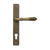 Burnished Brass Reeded Slimline Lever Espag. Lock Set